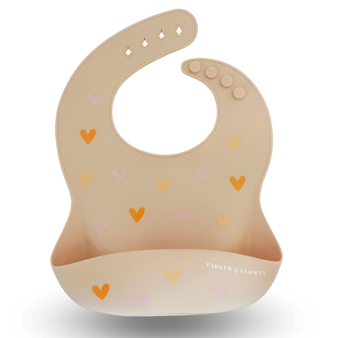Boho Hearts Silicone Bib- Single