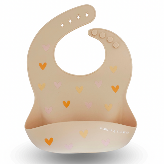 Boho Hearts Silicone Bib- Single