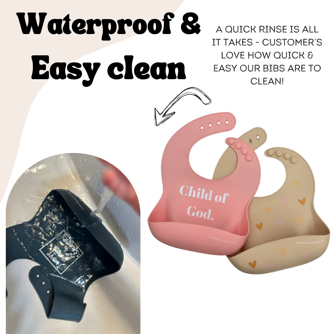 Boho Hearts Silicone Bib- Single