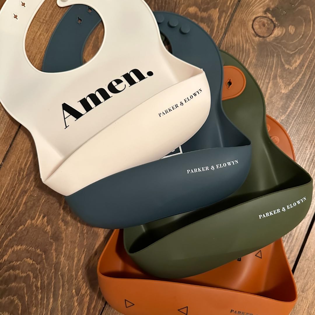 PARKER & ELOWYN Soft Waterproof Silicone Bib,Everyday is Taco Tuesday, Unisex Baby Toddler, BPA free, Non-Toxic, Large Food Catcher, Easy Clean, 3 months +